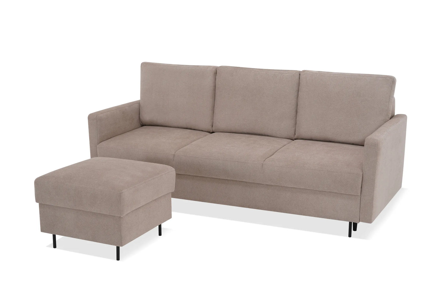 Sofa Manama rozkładana beżowa metalowe nóżki