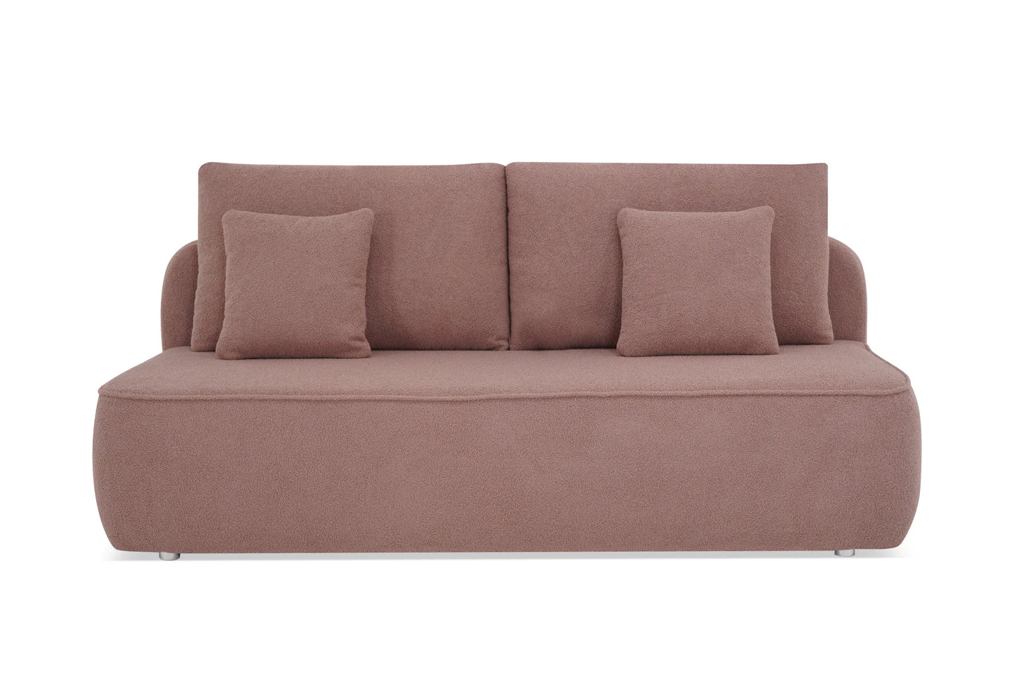 Sofa Nodo boucle pudrowy róż rozkładana