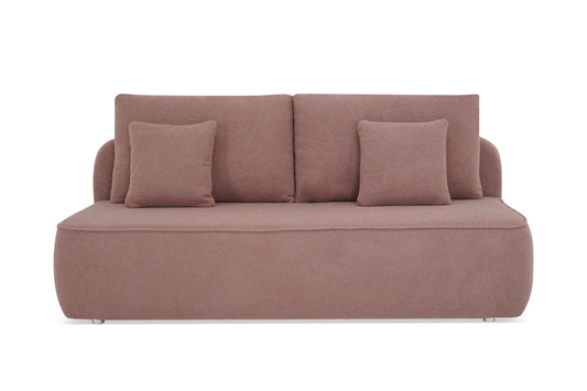Sofa Nodo boucle pudrowy róż rozkładana