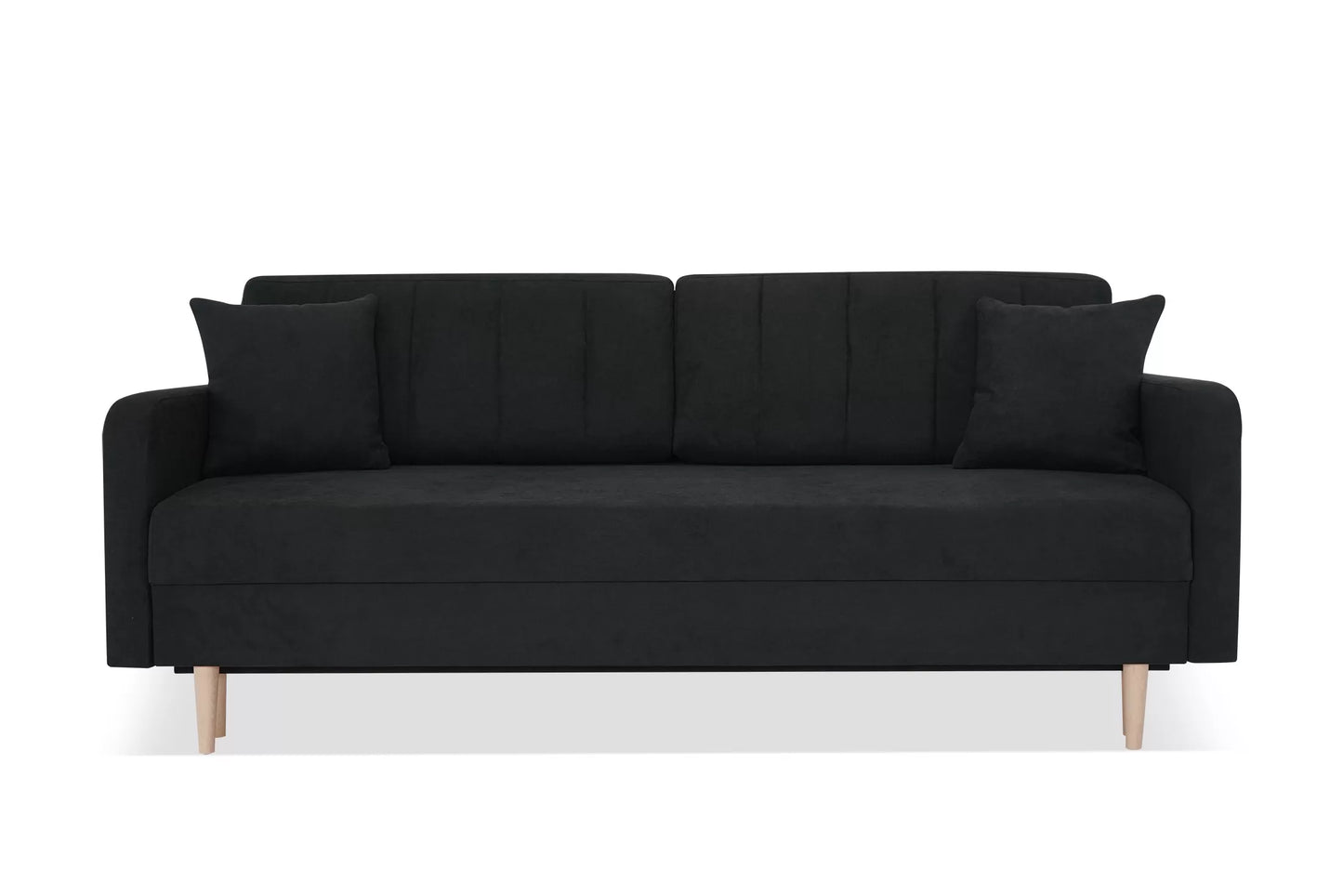 Sofa Spark antracyt dzianina nowoczesny nóżki drewniane