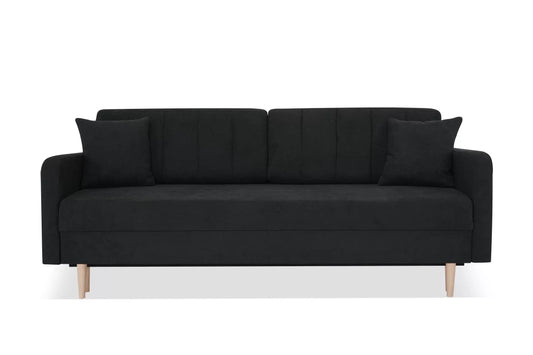 Sofa Spark antracyt dzianina nowoczesny nóżki drewniane