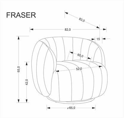 Fotel Fraser nowoczesny kremowy