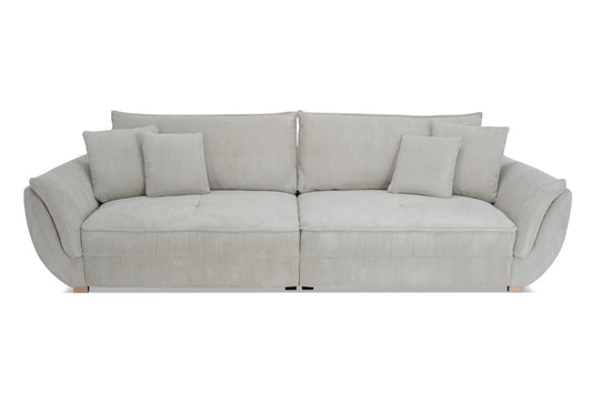 Sofa Fluffy jasnoszara sztruksowa Poso
