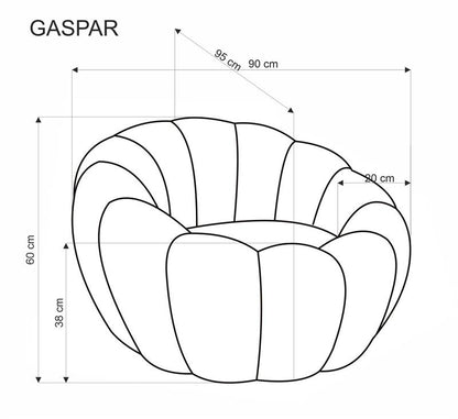 Fotel Gaspar wypoczynkowy musztardowy szenil