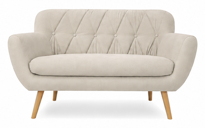 Sofa Sandy kremowa pikowana 2os.