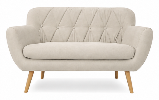 Sofa Sandy kremowa pikowana 2os.