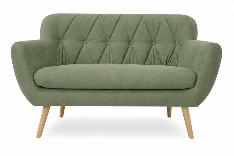 Sofa Sandy zielona pikowana 2os.