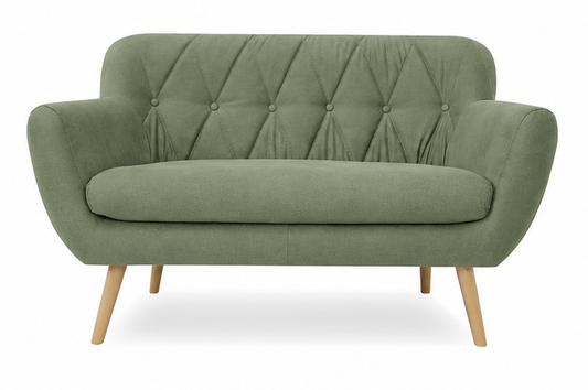 Sofa Sandy zielona pikowana 2os.