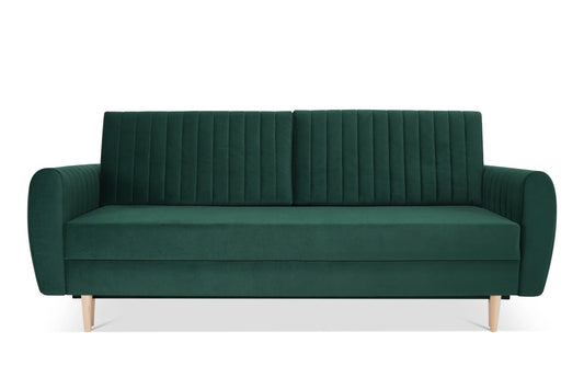 Sofa Dalia ciemnozielona pikowana elegancka