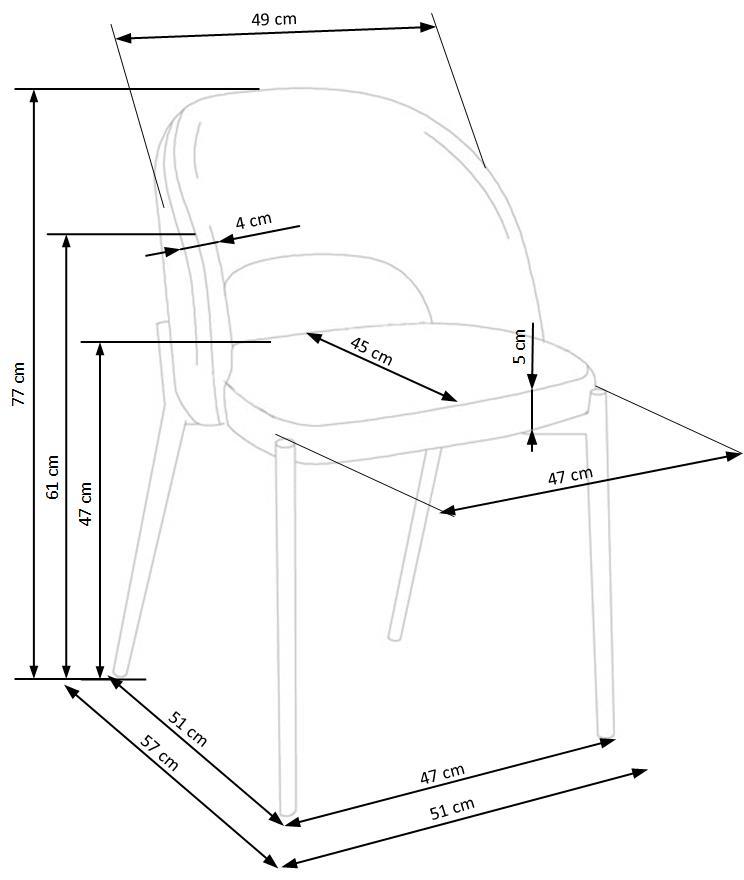 Krzesło K373 popiel/metalowe