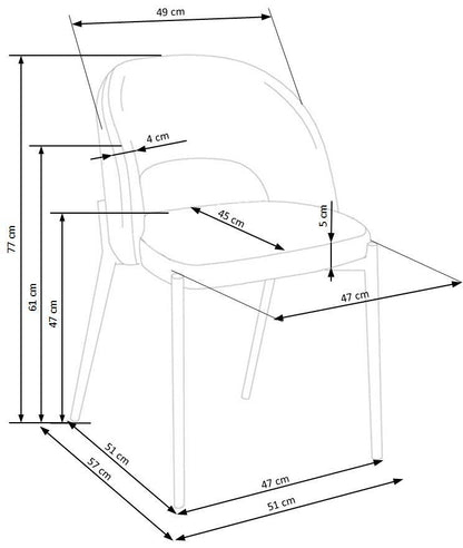 Krzesło K373 popiel/metalowe
