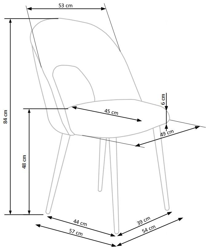Krzesło K384 ciemno zielone/metalowe