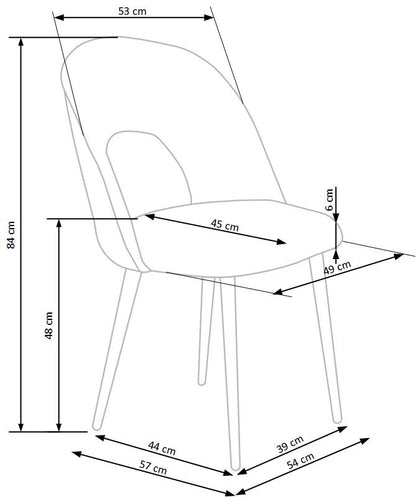 Krzesło K384 ciemno zielone/metalowe