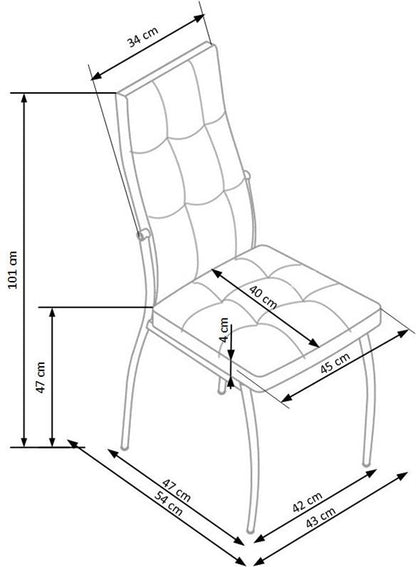 Krzesło K416 granatowe/metalowe