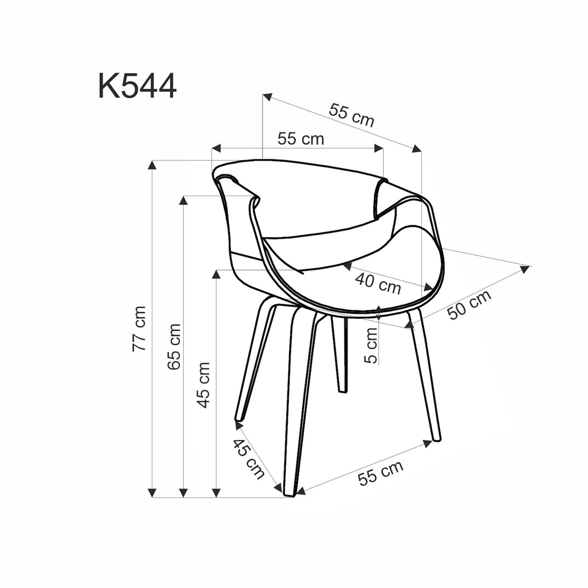 Krzesło K544 popiel/drewniane