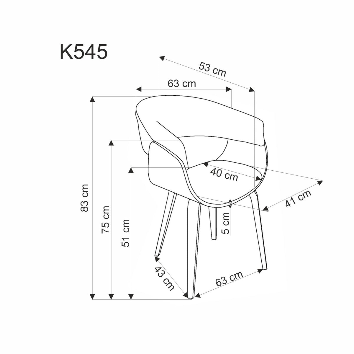 Krzesło K545 beżowe/drewniane