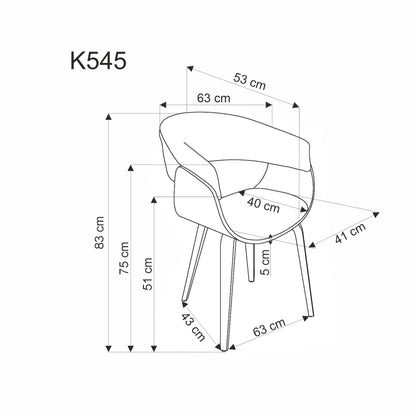 Krzesło K545 beżowe/drewniane