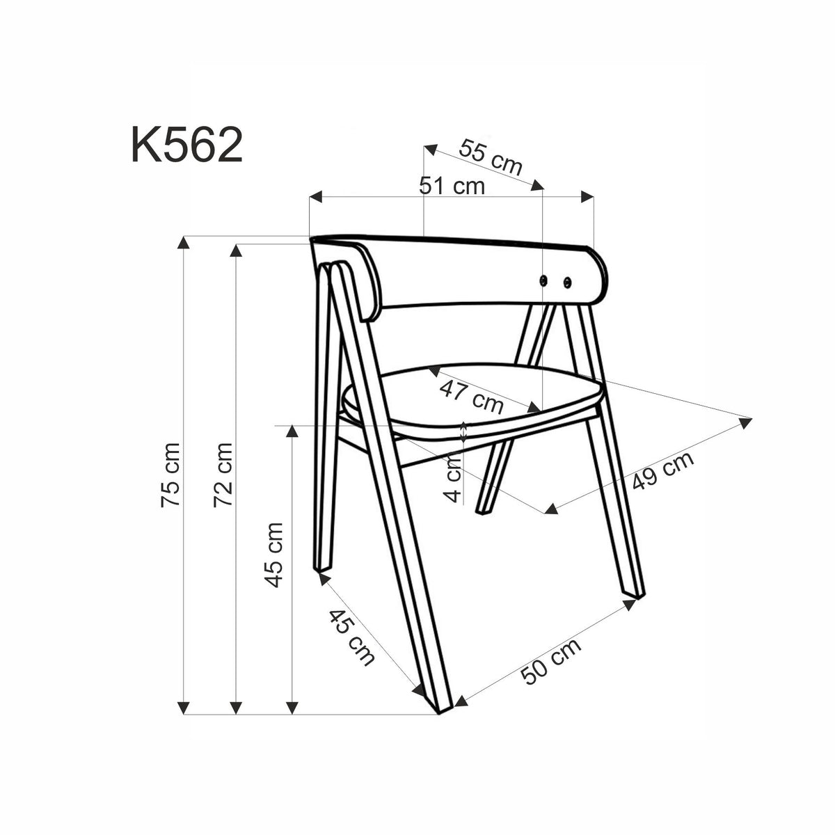 Krzesło K562 beżowe/drewniane