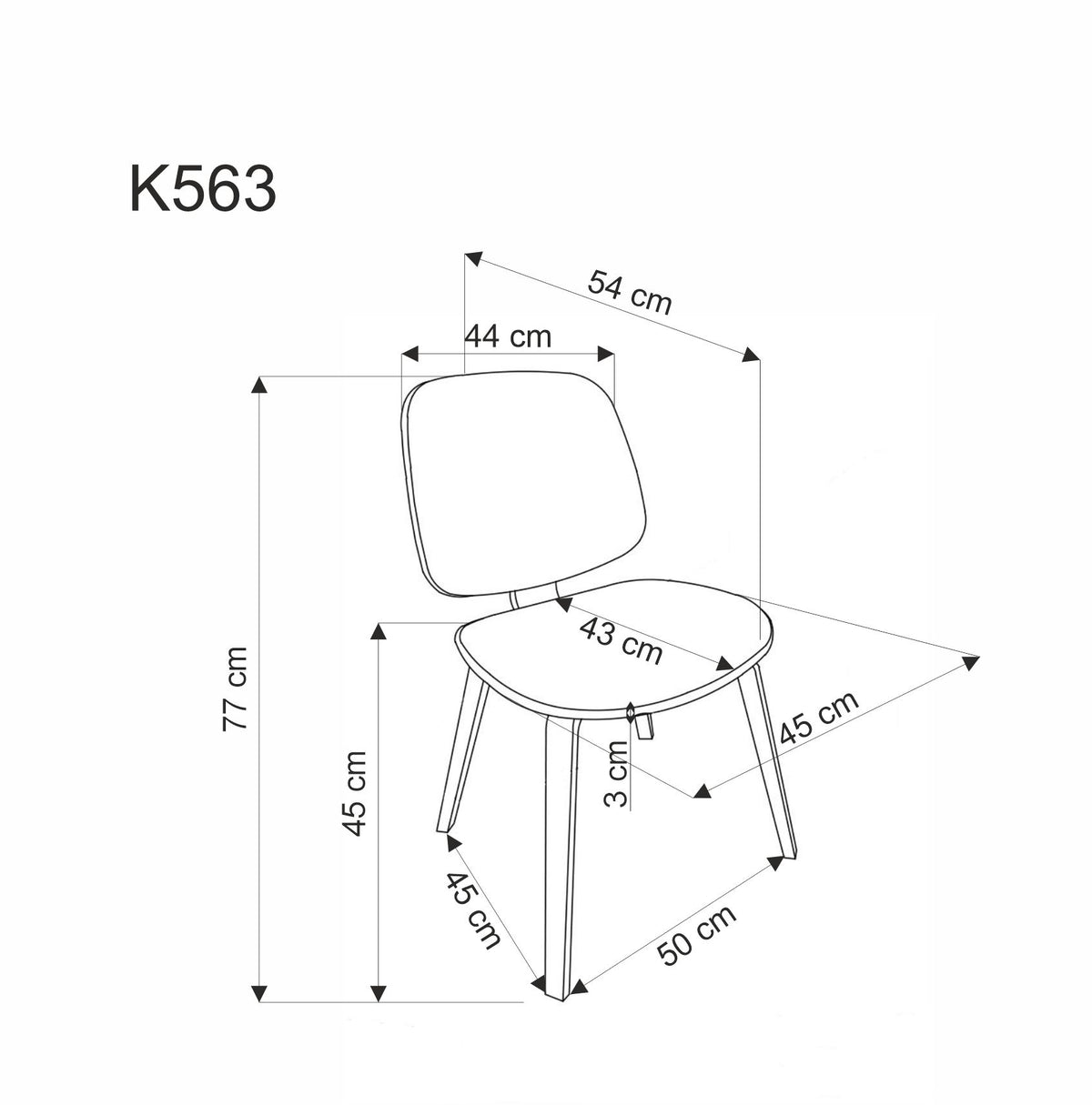 Krzesło K563 popiel/drewniane