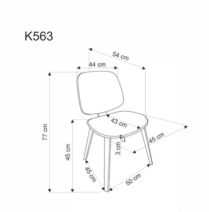 Krzesło K563 popiel/drewniane
