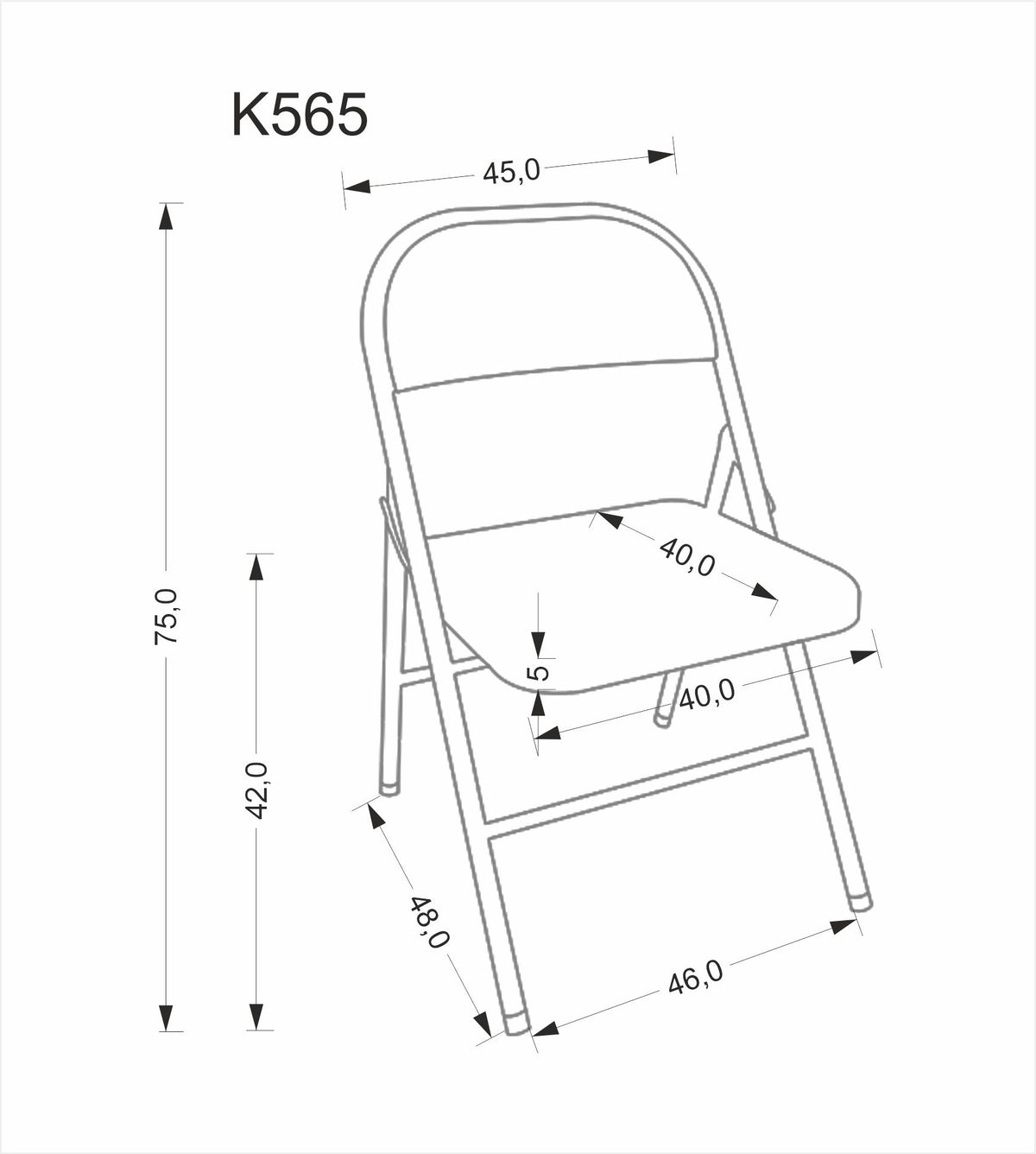 Krzesło K565 składane/białe