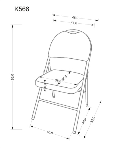 Krzesdło K566 składane/czarne/popiel