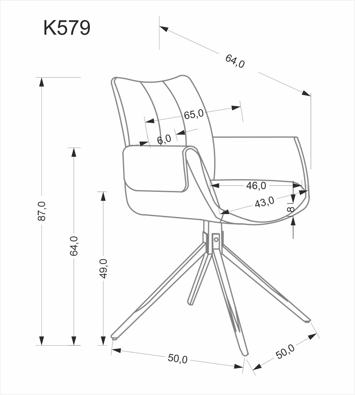 Krzesło K579 popiel/obrotowe