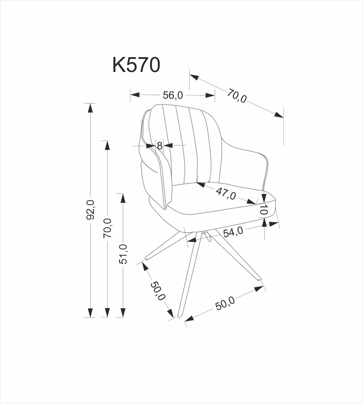 Krzesło K570 popiel/obrotowe