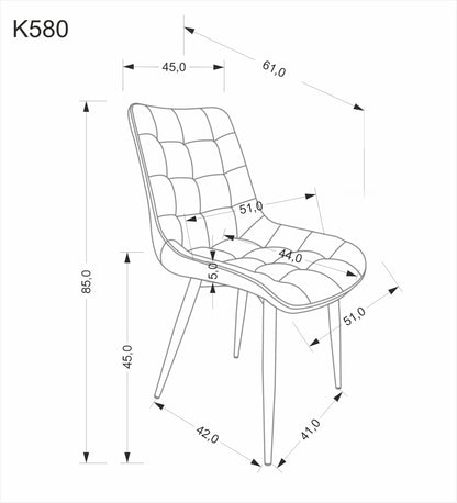 Krzesło K580 ciemno zielone/metalowe