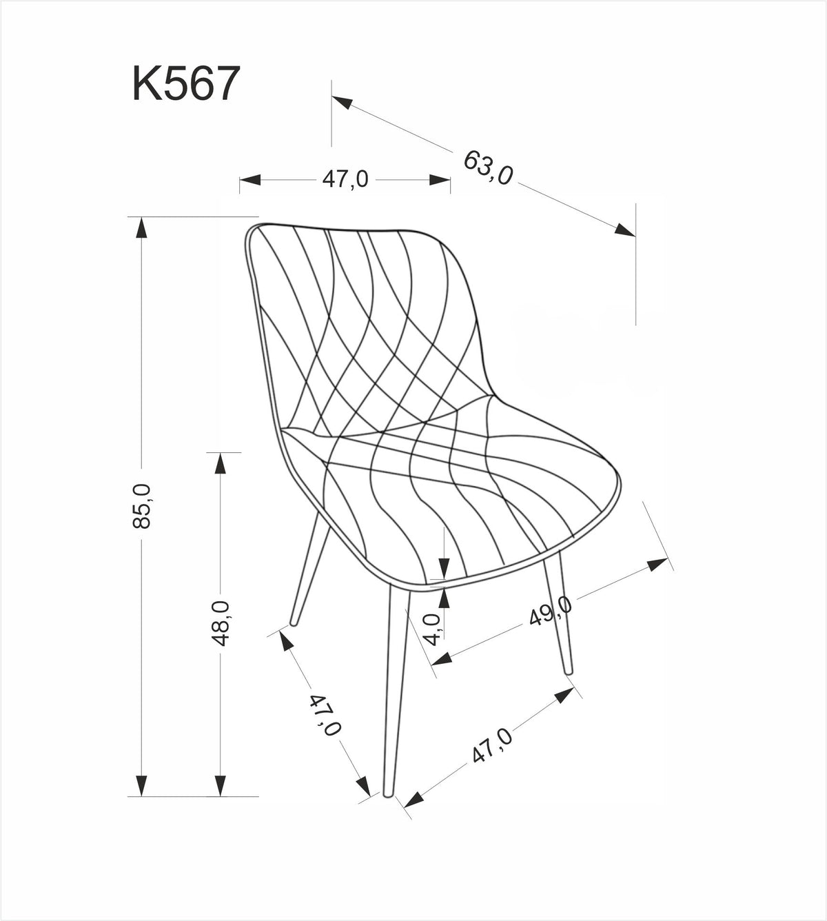 Krzesło K567 beżowe/metalowe