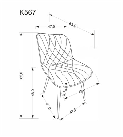 Krzesło K567 beżowe/metalowe