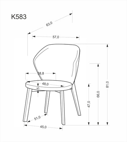 Krzesło K583 beżowe/drewniane