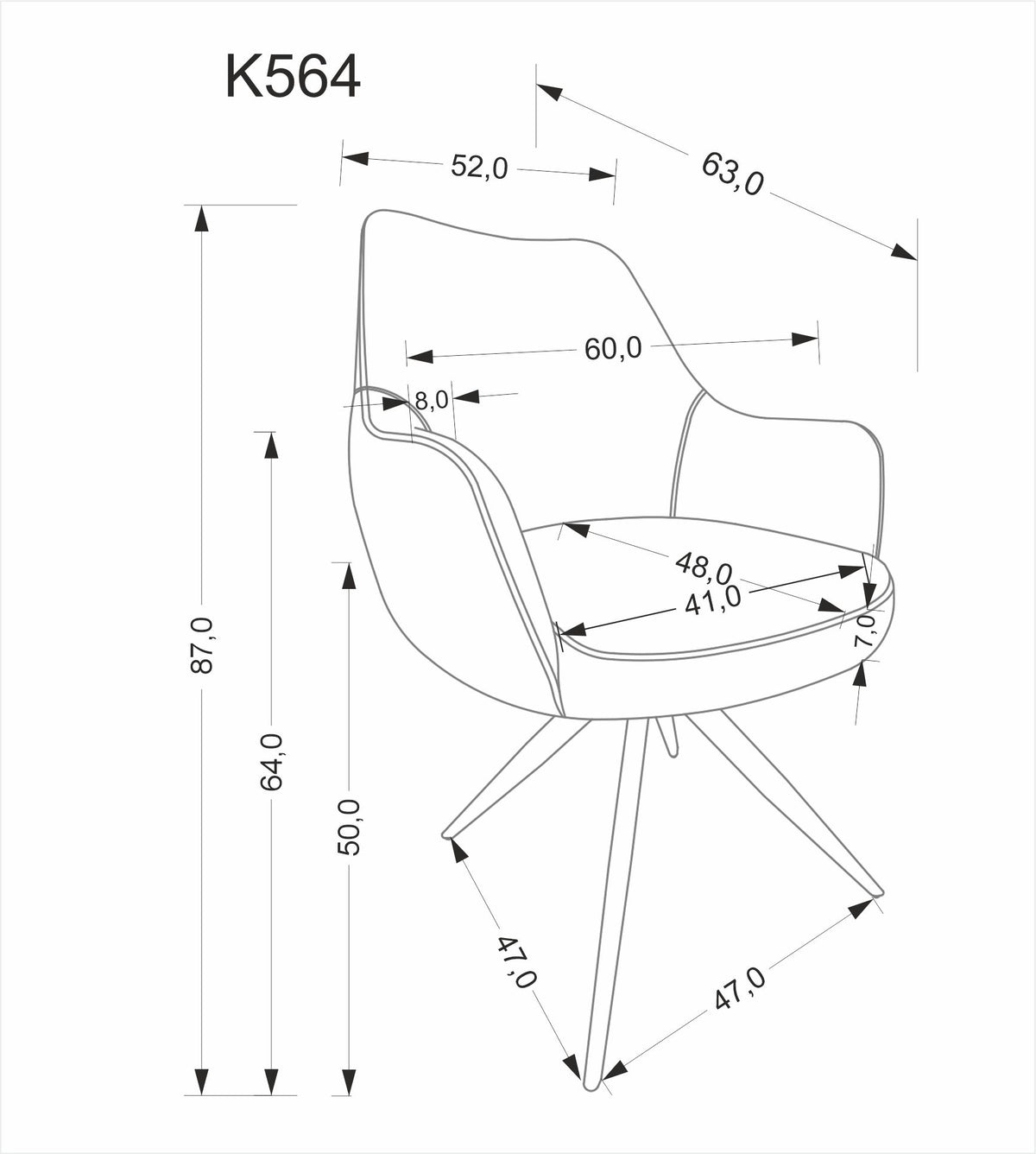Krzesło K564 popiel/obrotowe