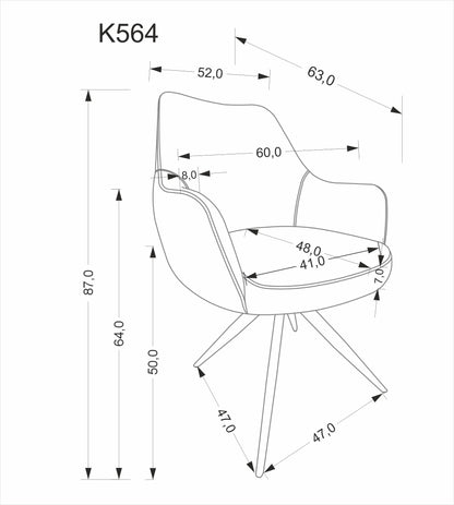 Krzesło K564 popiel/obrotowe