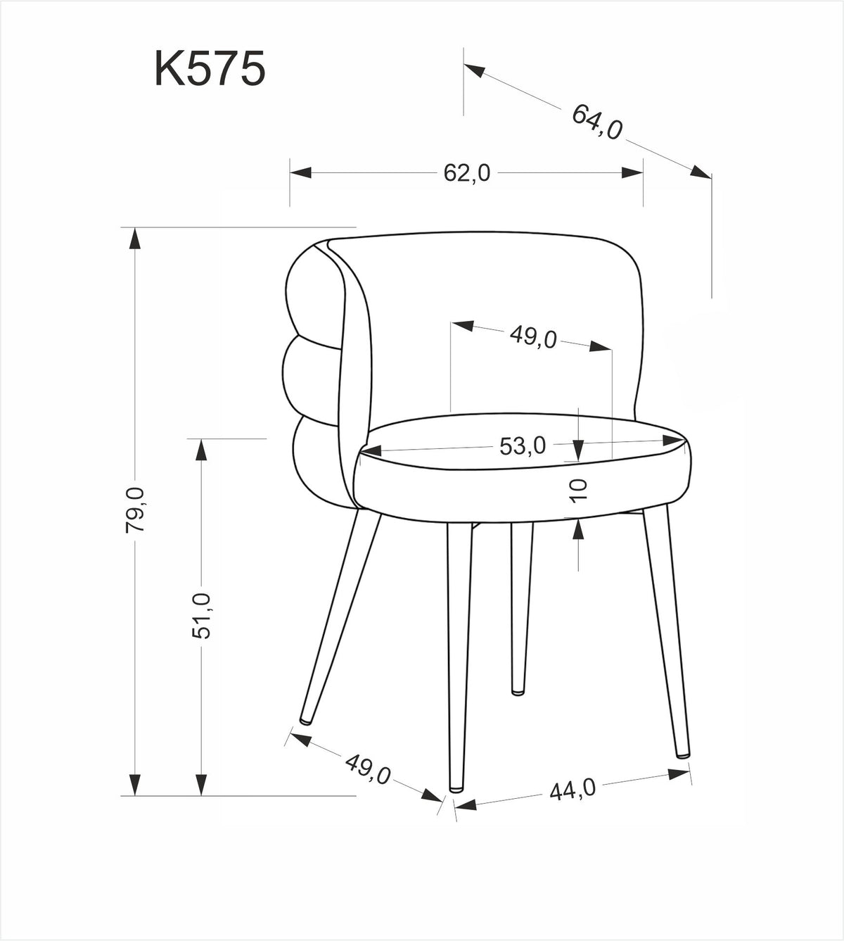 Krzesło K575 popiel/metalowe