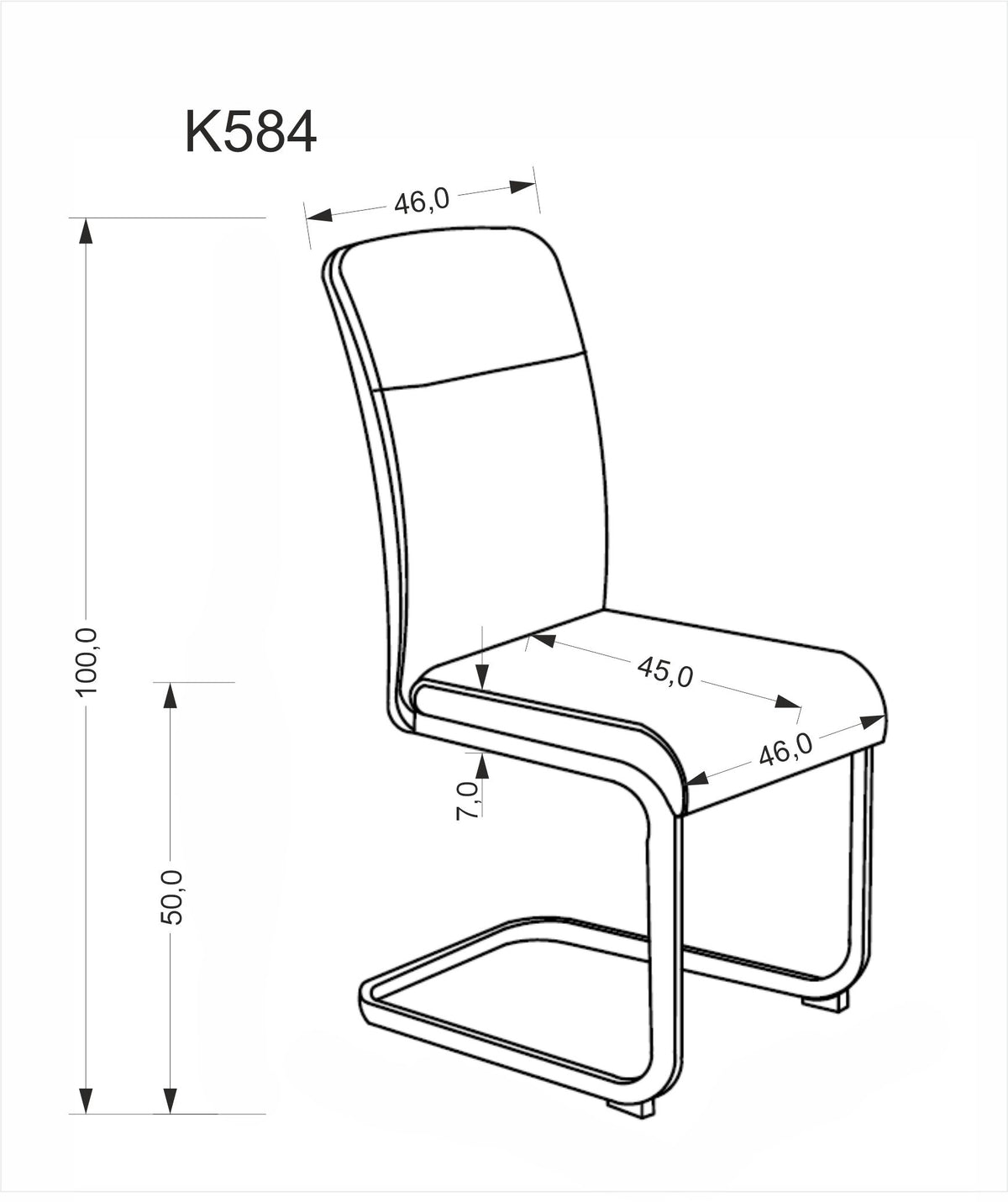 Krzesło K584 beżowe/metalowe