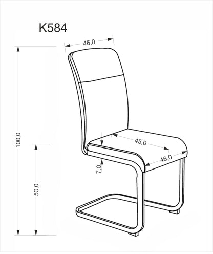 Krzesło K584 beżowe/metalowe