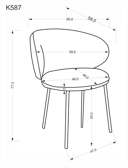 Krzesło K587 popiel/metalowe