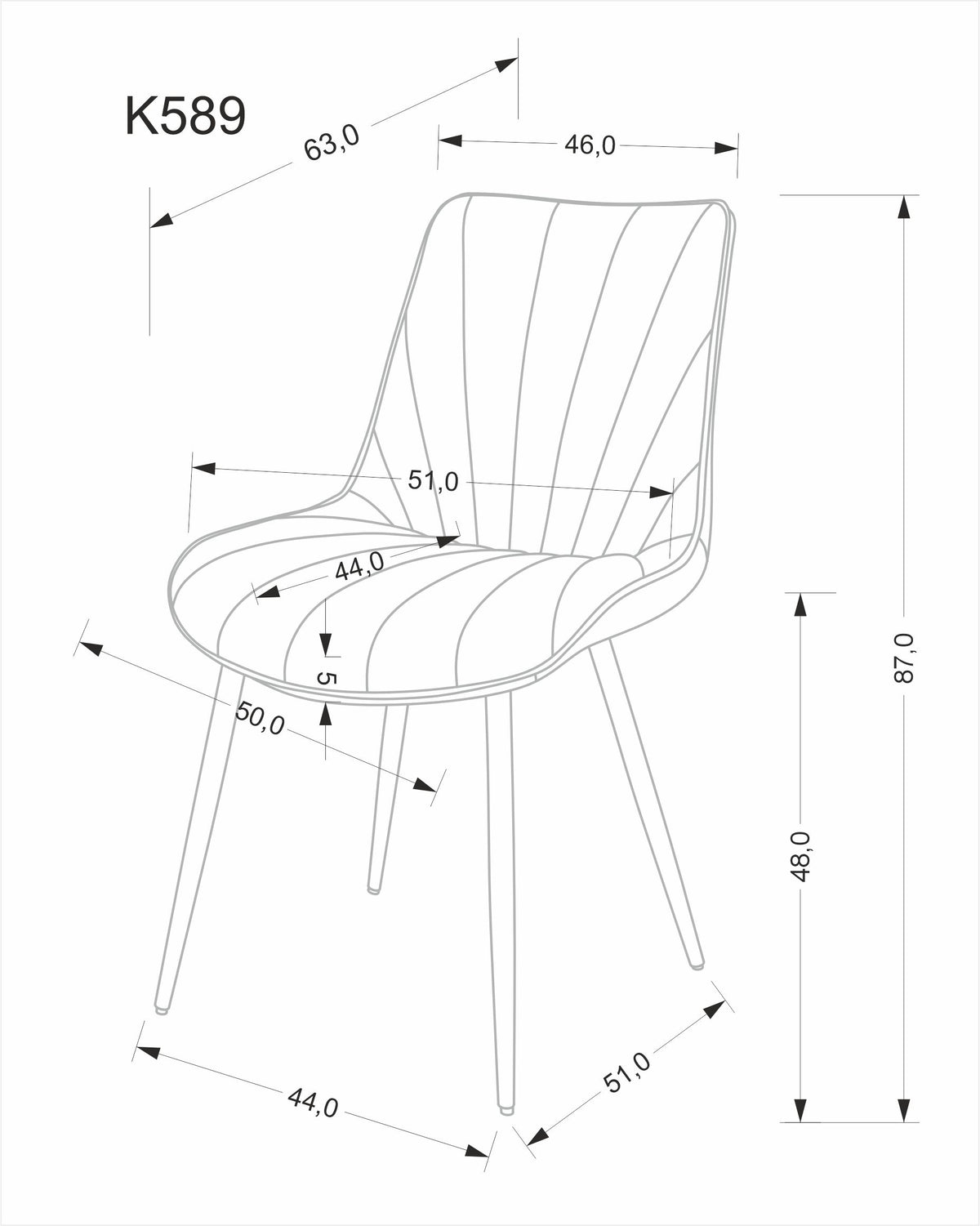 Krzesło K589 beżowe/metalowe
