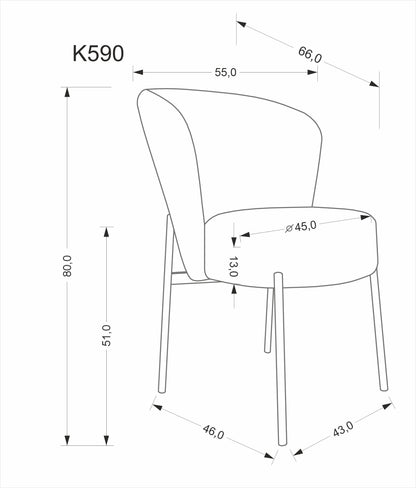 Krzesło K590 beżowe/metalowe