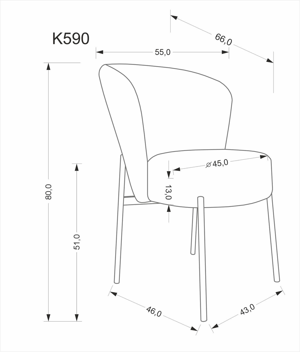 Krzesło K590 oliwkowe/metalowe