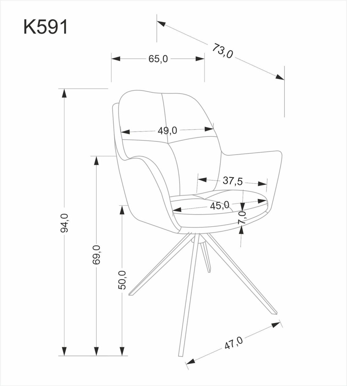 Krzesło K591 popiel/obrotowe