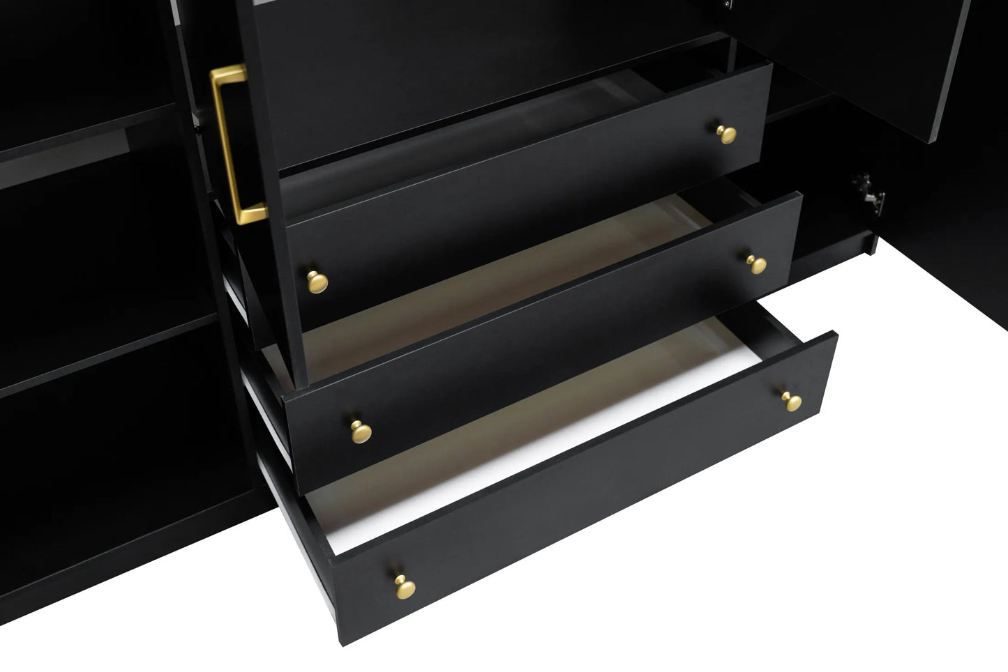 Szafa Retro czterodrzwiowa czarna złoto