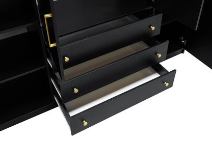 Szafa Retro czterodrzwiowa czarna złoto