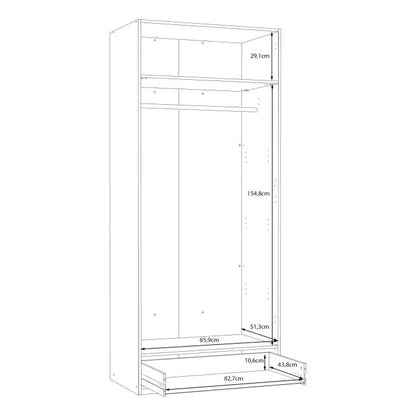 Szafa dwudrzwiowa Econobox 2 dąb z nadstawką