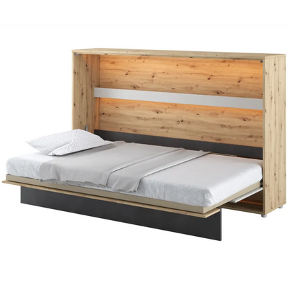 CONCEPT JUNIOR CJ-03 - półkotapczan poziomy 120 - dąb artisan/raw steel/silk flou