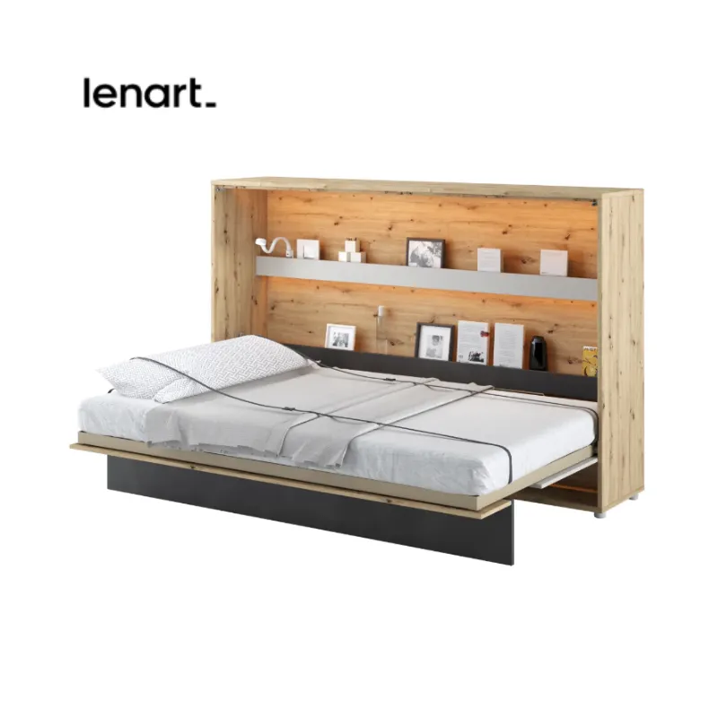 CONCEPT JUNIOR CJ-03 - półkotapczan poziomy 120 - dąb artisan/raw steel/silk flou