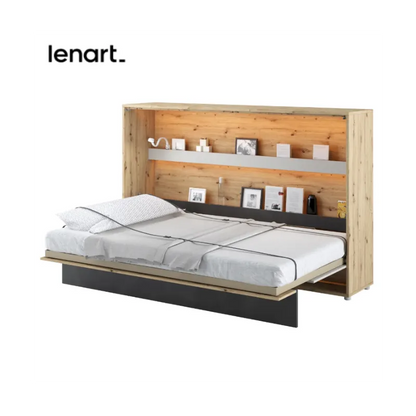 CONCEPT JUNIOR CJ-03 - półkotapczan poziomy 120 - dąb artisan/raw steel/silk flou