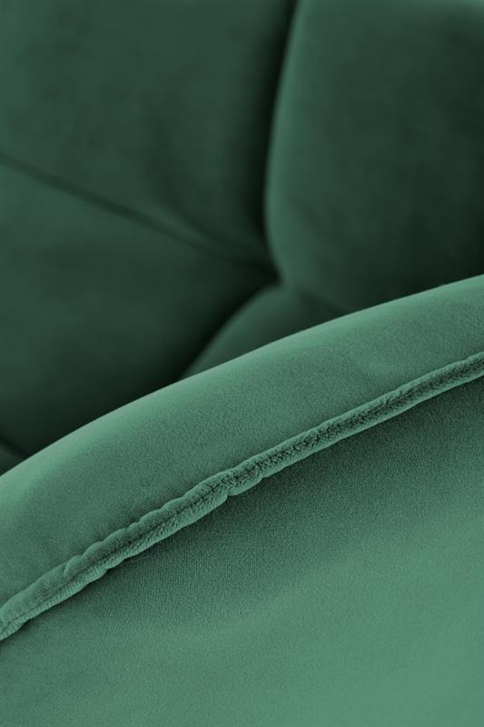 Fotel Fame zielony velvet pikowany
