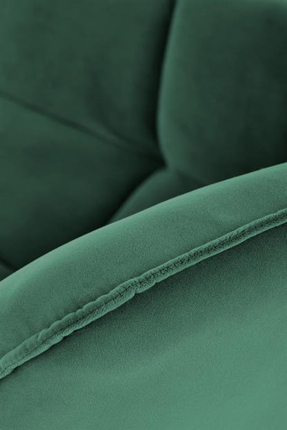 Fotel Fame zielony velvet pikowany